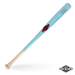 Aqua and naturalbaseball bat with red 'Old Hickory' branding on a white background