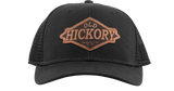 Leather Patch Trucker Cap - Black