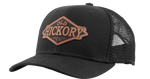 Leather Patch Trucker Cap - Black