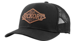 Leather Patch Trucker Cap - Black